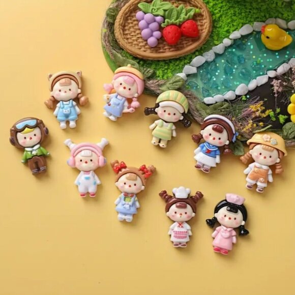 TEN Cute Colorful Cartoon Kids Resin Charm refrigerator magnet Set - Picture 1 of 3